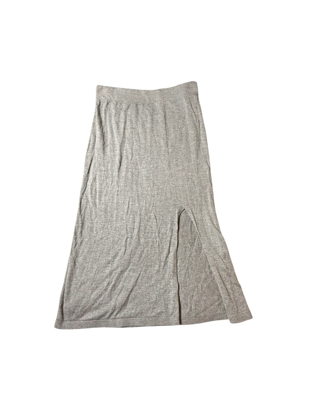 Banana Republic Petite Small Gray Knit Maxi Skirt High Side Slit Heather Grey PS